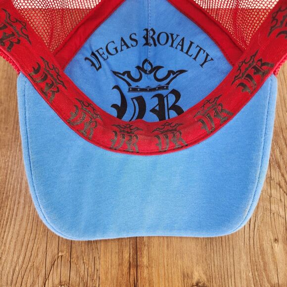 VTG Vegas Royalty Live Fast Rock Legend Couture Killer Trucker Hat Cap Blue Red main image 9